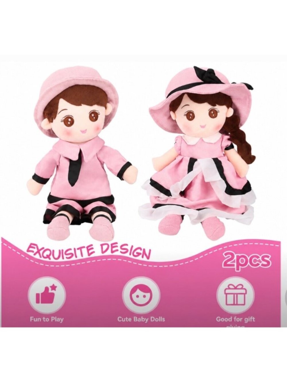 FPYWO Soft Baby Doll, Plush Rag Doll Toys for 1+ Year Old Girls & Boys, Huggable - Picture 6 of 6